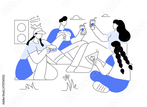 Food court isolated cartoon vector illustrations.