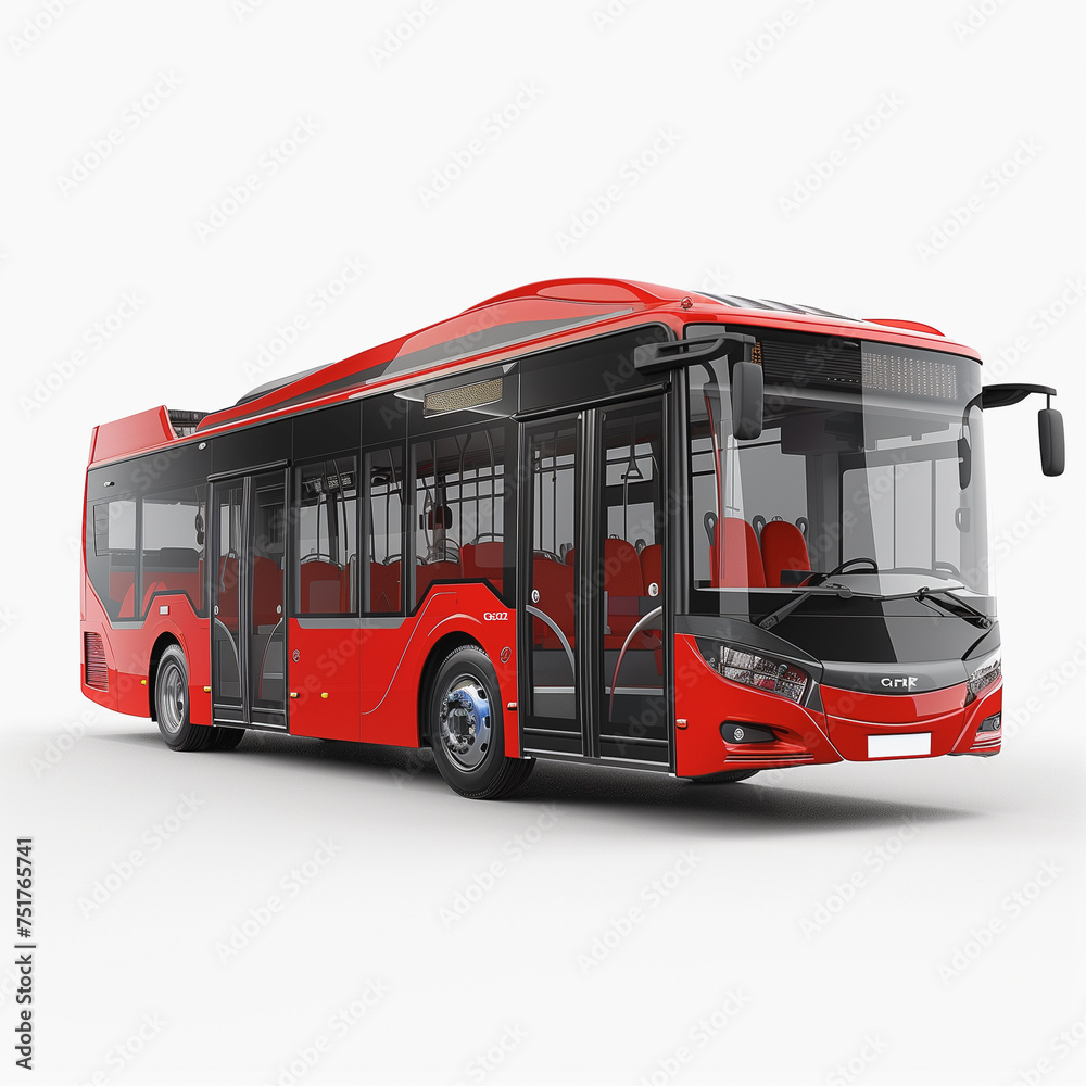 Modern Red City Bus with Sleek Design