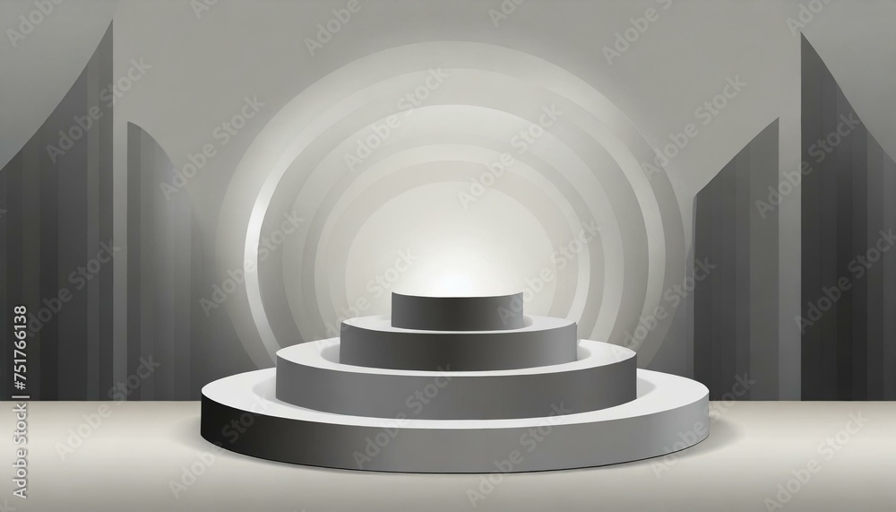 Minimal Podium and scene with 3d vector render in abstract gray background composition Minimal Podium and scene with 3d vector render in abstract gray background composition