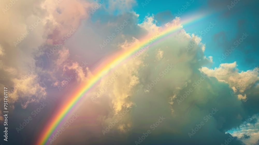 Rainbow and sky background
