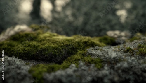 natural textured background with moss and lichens of different shades of green © Kendrick