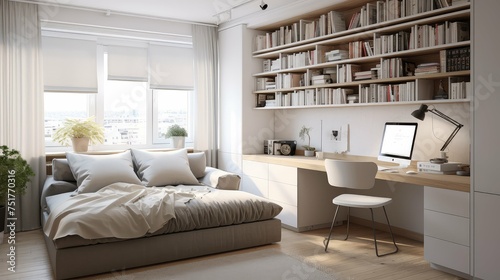 minimalist apartment interior room © vectorwin