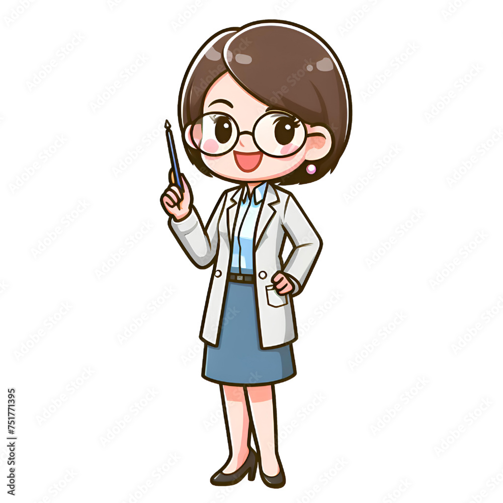 Teacher cartoon design MAN AND WOMAN isolated on a white background