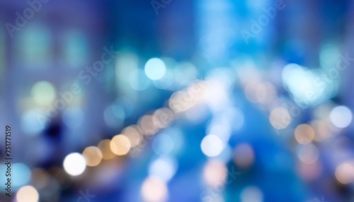 abstract blurred blue city lights background scene with soft bokeh art image defocused © Kendrick