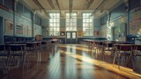 vacant empty school hall