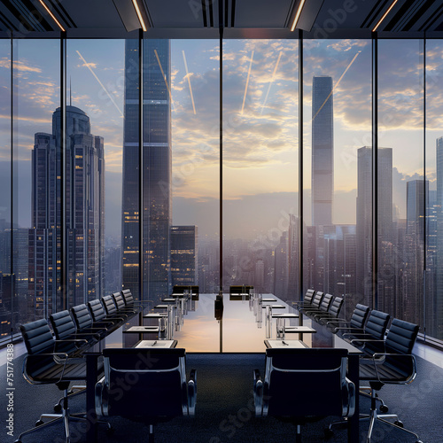 Boardroom at dawn (AI generated illustration).