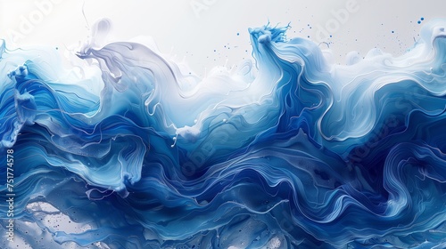 Aquatic Symphony: Abstract Waves in Shades of Blue