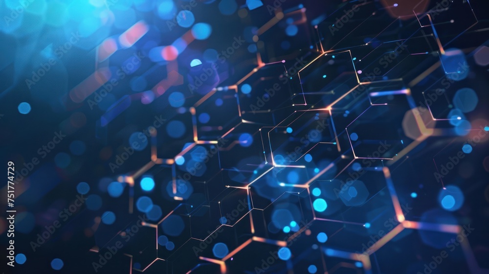 Fototapeta premium A sophisticated abstract background illustrating the concept of hexagon network technology