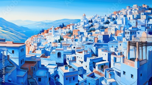 architecture blue city background © vectorwin