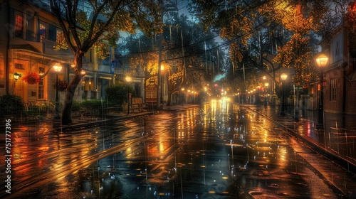 pitter rain at night