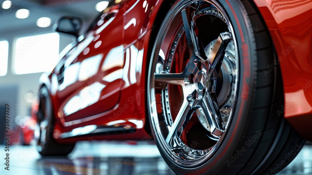 A high-performance alloy wheel, also known as a mag wheel
