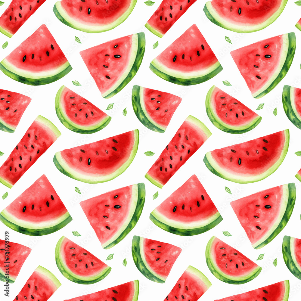 Watercolor Watermelon Slices Isolated, Aquarelle Water Melon, Creative Watercolor Fruit on White Watercolor Watermelon Slices Isolated, Aquarelle Water Melon, Creative Watercolor Fruit on White