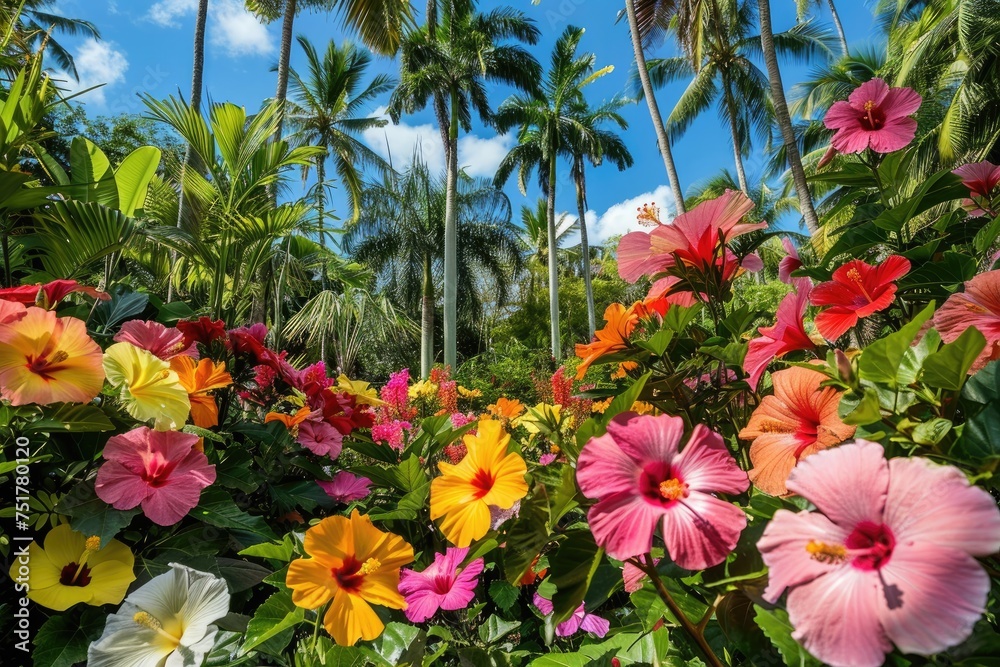 Hibiscus Delight: Colorful Blooms in Tropical Setting, AI Generative
Hibiscus Delight: Colorful Blooms in Tropical Setting, AI Generative