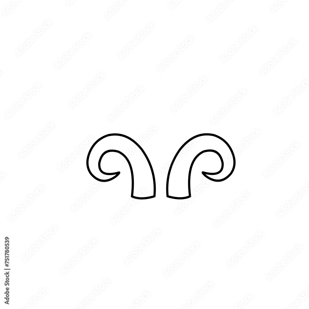 Animal horns line icon