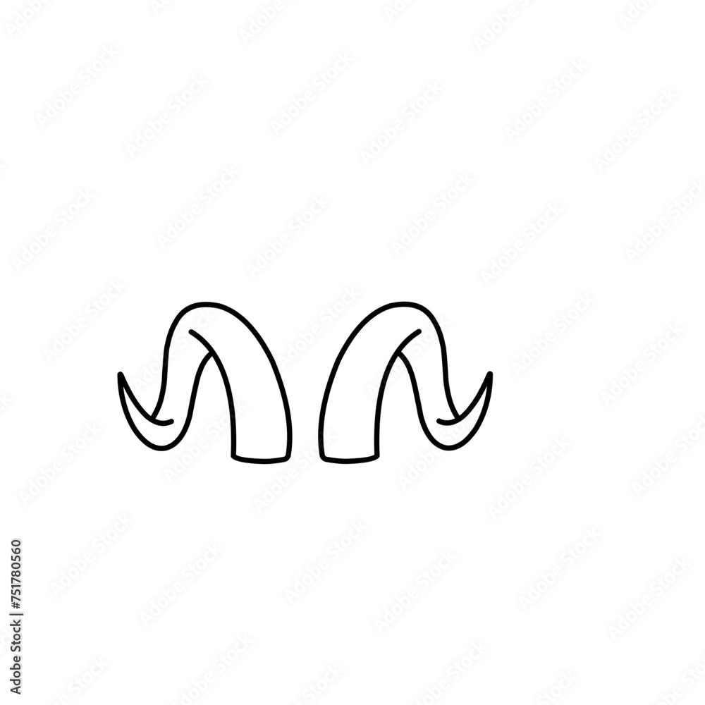 Animal horns line icon Animal horns line icon