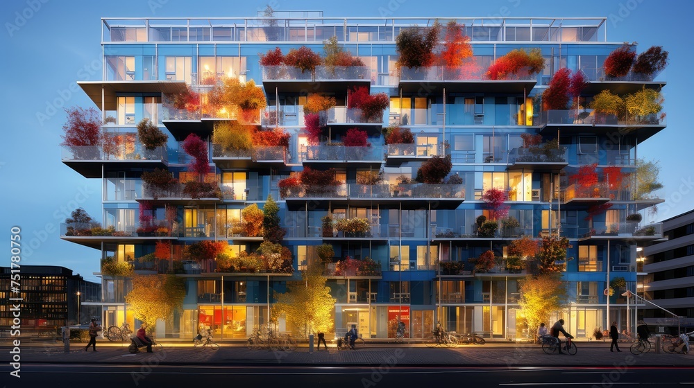 Obraz premium chic town apartment building