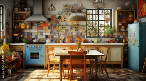 modern interior kitchen background