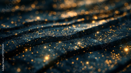 Abstract Glittering Lights on Dark Surface, Concept of Magical Night, Festive Background or Fantasy Texture