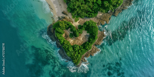 Caribbean Island in the shape of a love heart beutifull island photo