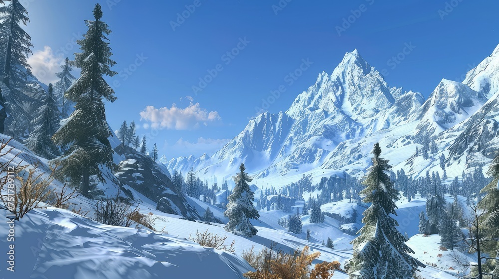 cold snowy mountain