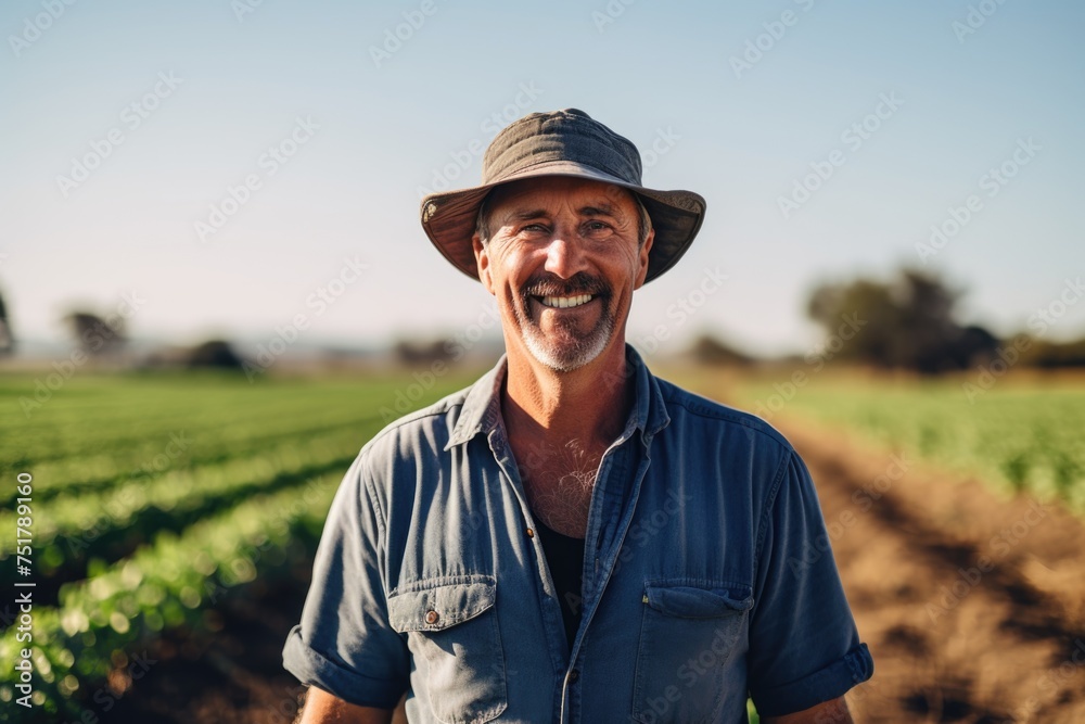 Naklejka premium Portrait of a middle aged male farmer