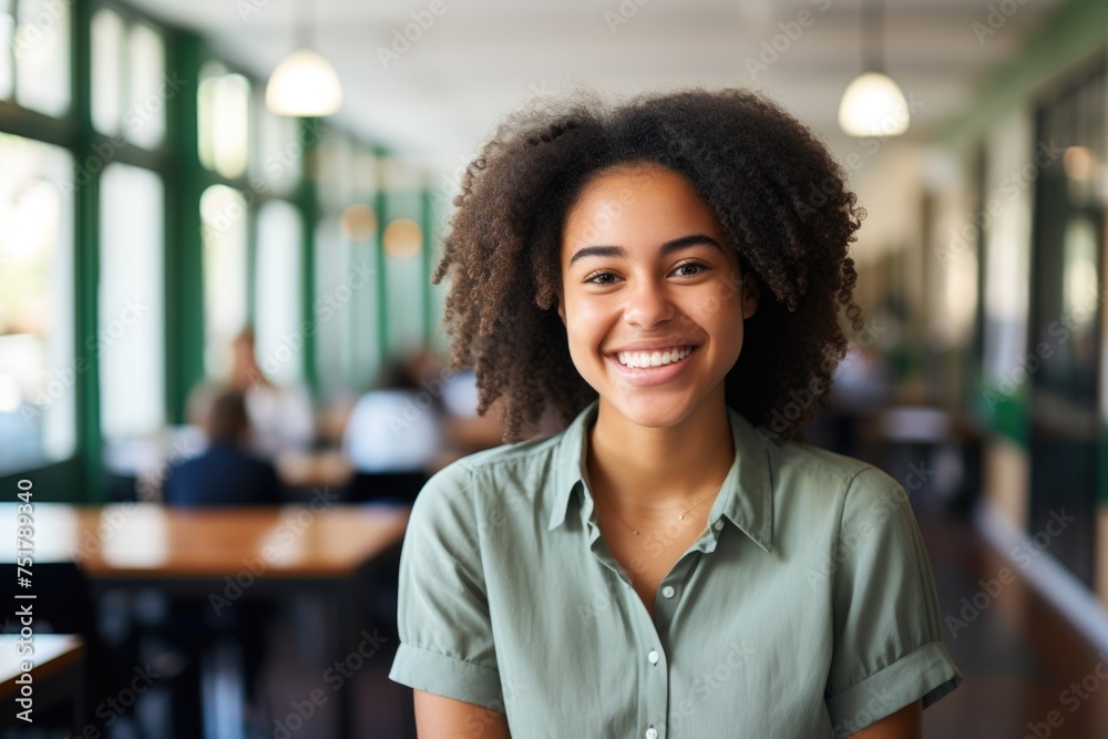 Portrait of a smiling female high school student Portrait of a smiling female high school student