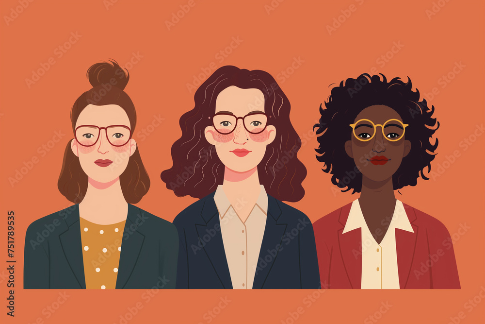 A set of digital character illustrations isolate in copy space flat background, Global people diversity concept drawing, showcasing multi ethnic people portraits in a row, set of young people profiles A set of digital character illustrations isolate in copy space flat background, Global people diversity concept drawing, showcasing multi ethnic people portraits in a row, set of young people profiles