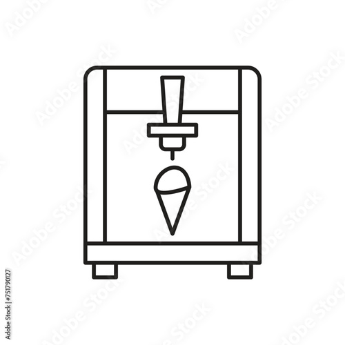 Ice cream machine icon design, ice cream maker symbol isolated on white background, vector illustration
