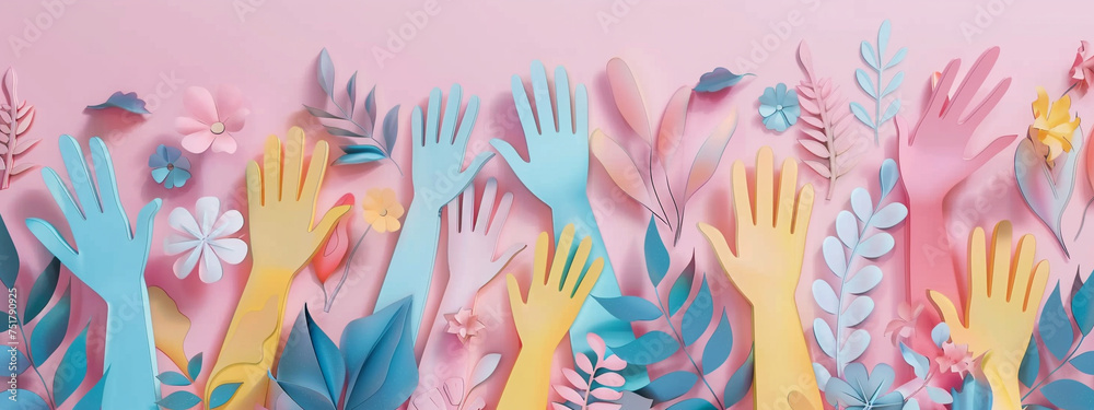 Fototapeta premium pink and yellow confetti