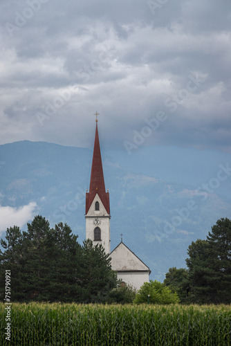 The old church in the town of Tristach in Austria photo