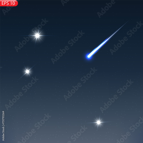 Night sky with stars. Vector illustration. Vector of starry night sky with sparkling star light magic divine sky. Illustration of starry sky with colorful stars, EPS 10 contains transparency.
