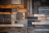 Salvaged Wood Panels: Minimalist Space with Reclaimed Material Art Displays