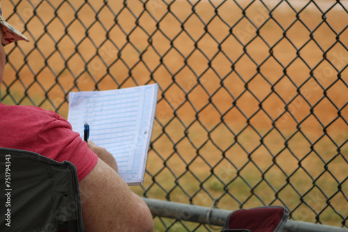 Scorekeeping at a softball game