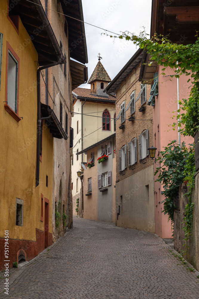 Street of italian city Tramin