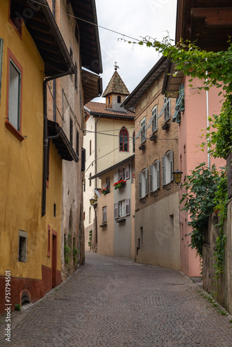 Street of italian city Tramin photo