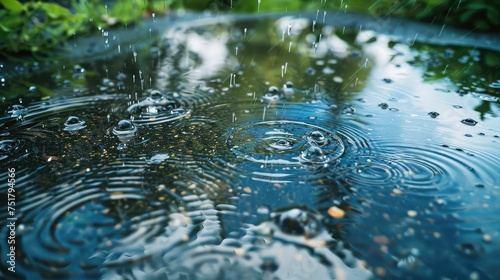 wet rain drops puddle © vectorwin