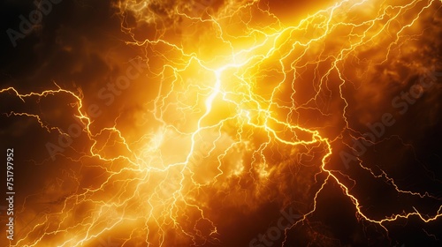 Electricity effect. Glowing powerful energy discharge background. Lightning