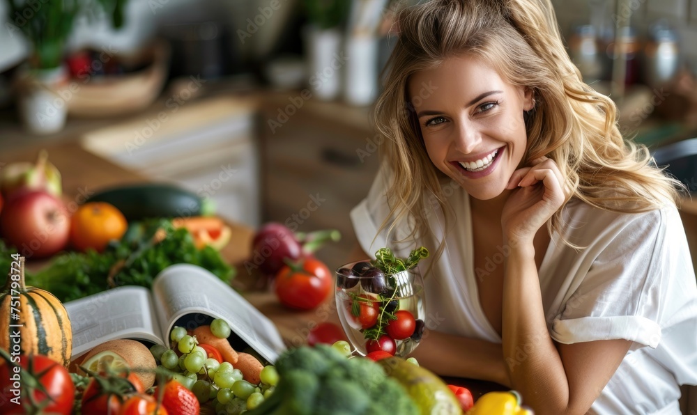 A woman is thinking to start her healthy nutritional journey