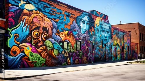 graffiti wall city background