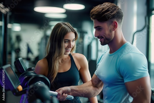 A man and a woman, working out intensely in a gym setting.