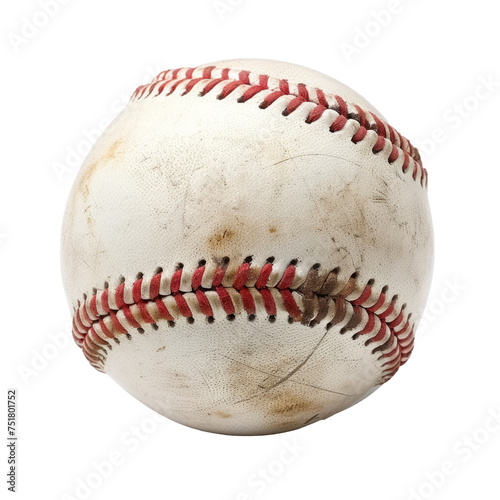 Old Baseball With Red Stitch