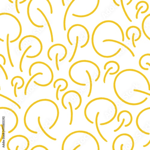 Seamless abstract botanical pattern. Simple background with yellow, white texture. Digital brush strokes. Leaves. Design for textile fabrics, wrapping paper, background, wallpaper, cover.