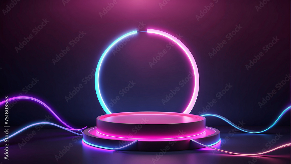 Podium for product display neon concept Podium for product display neon concept