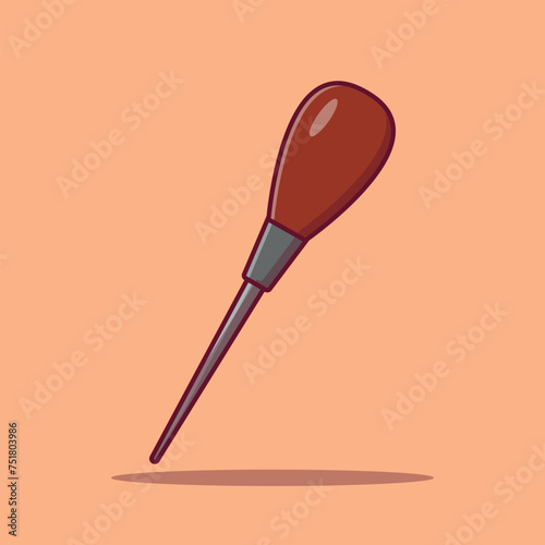 Isolated vector illustration of a hand-drawn Awl