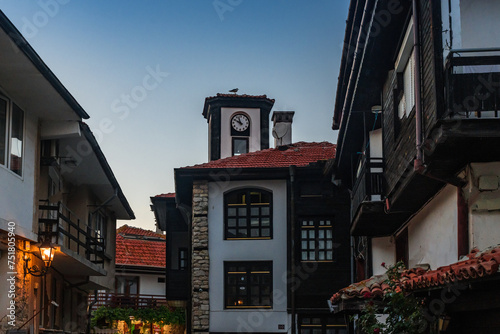 Obraz na płótnie Sunset scene in Nessebar, the historical landmark in Bulgaria w salonie
