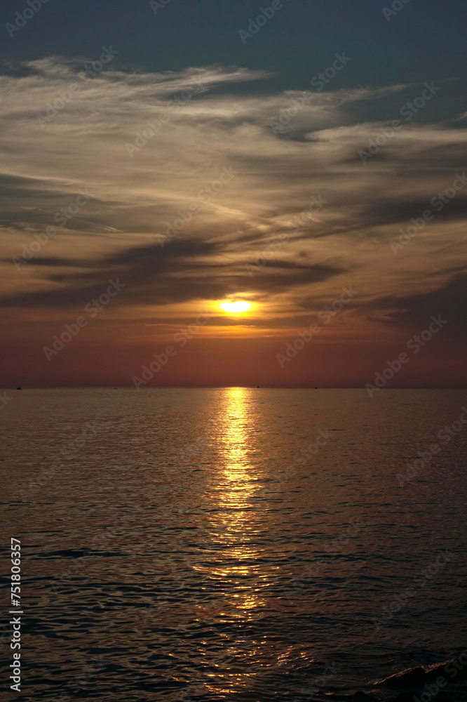 Sonnenuntergang bei Umag in Istrien