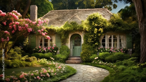 cozy garden cottage building