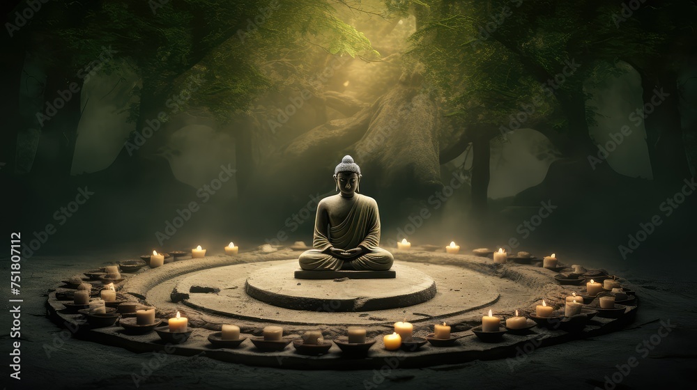 Obraz premium peaceful circle zen background