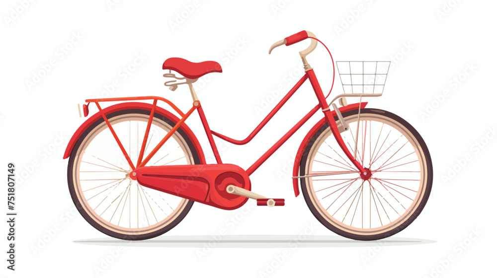 Red bicycle vehicle isolated icon isolated on white