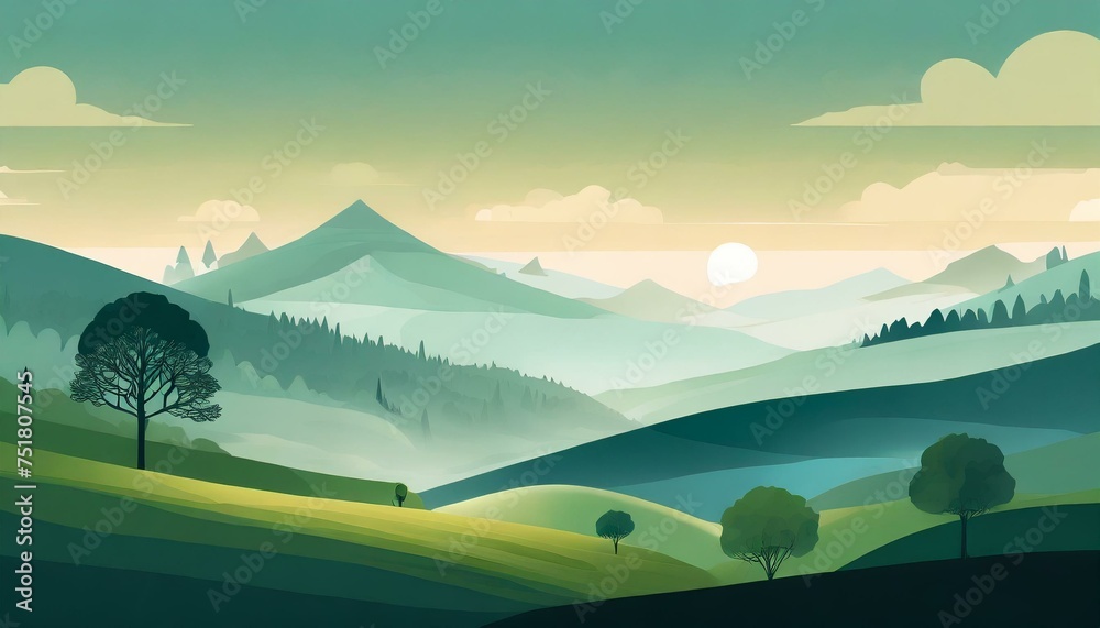 landscape with mountains